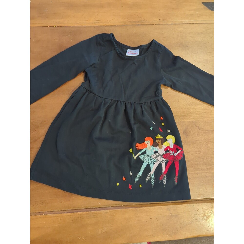 Hannah Anderson toddler girls dress size 4 embroidered applied ballerina dancers